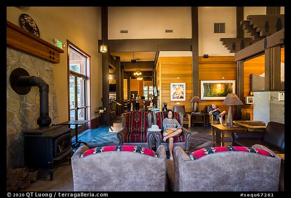 Main lobby, Wuksachi Lodge. Sequoia National Park, California, USA.