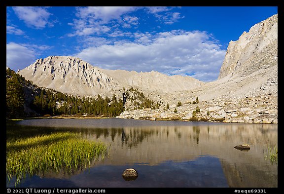 Timberlane Lake and Mt Whitney, late afternoon. Sequoia National Park (color)
