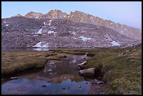 Mt Hitchcock, stream, and Guitar Lake, dawn. Sequoia National Park ( color)