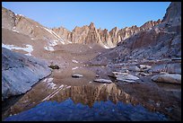 Trail Camp Pond and Keeler Needles, dawn. Sequoia National Park ( color)