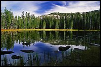 Boulders and reflections, Siesta Lake, afternoon. Yosemite National Park ( color)