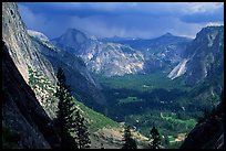 View of Yosemite Valley and Half-Dome from Yosemite Falls trail. Yosemite National Park, California, USA.
