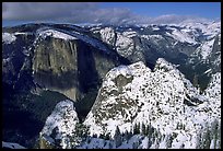View of  Valley from Dewey Point in winter. Yosemite National Park, California, USA. (color)