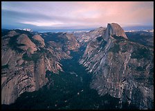 Half-Dome, Tenaya Canyon, and North Dome, sunset. Yosemite National Park ( color)