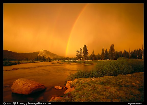 Double rainbow over Tuolumne Meadows. Yosemite National Park, California, USA.