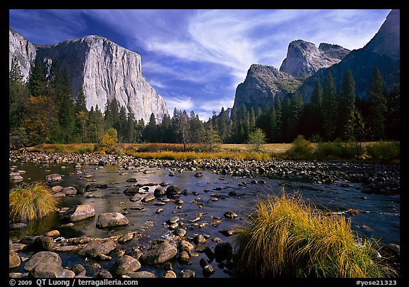 Yosemite Valley landscape in  autumn. Yosemite National Park (color)