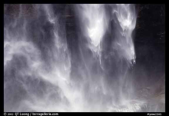 Water plunges fron Yosemite Falls. Yosemite National Park (color)