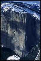 El Capitan seen from Dewey Point in winter. Yosemite National Park, California, USA. (color)