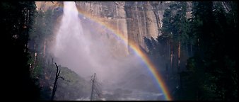 Nevada Fall and rainbow. Yosemite National Park (Panoramic color)