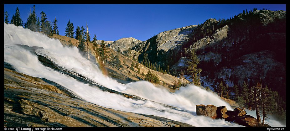 Waterwheel falls in the afternoon. Yosemite National Park, California, USA.