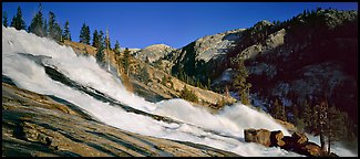 Waterwheel falls in the afternoon. Yosemite National Park (Panoramic color)