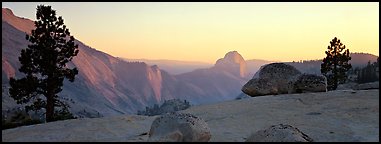 Olmstedt Point sunset. Yosemite National Park (Panoramic color)