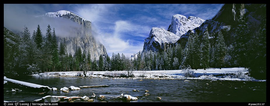 Yosemite Valley in winter. Yosemite National Park, California, USA.