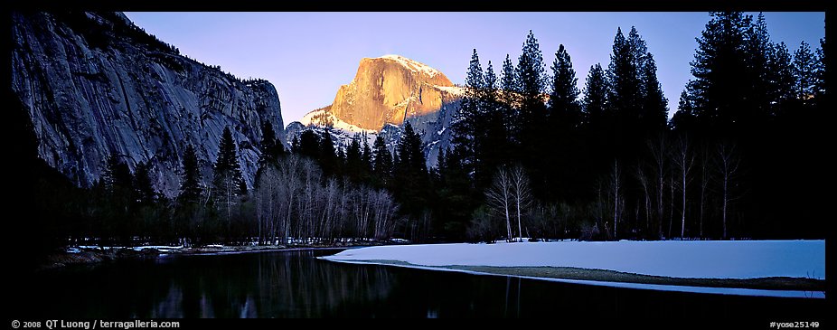 Half Dome sunset in winter. Yosemite National Park (color)