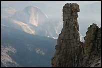 Rock tower and Half-Dome. Yosemite National Park, California, USA.