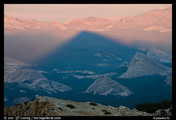 Shadow cone of Mount Hoffman at sunset. Yosemite National Park (color)