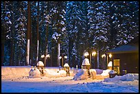 Crane Flat gas station with snow at dusk. Yosemite National Park ( color)
