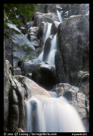 Cascading water in Chilnualna Falls. Yosemite National Park, California, USA.