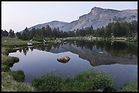 Mt Dana shoulder reflected in tarn at dusk. Yosemite National Park ( color)