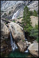 Pool and Wapama Falls, Hetch Hetchy. Yosemite National Park, California, USA.
