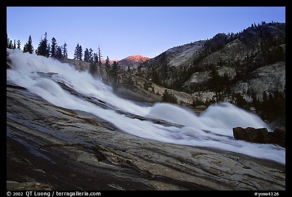 Waterwheel Falls, sunset. Yosemite National Park, California, USA.