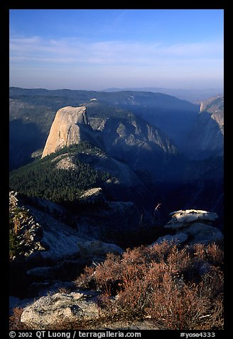 Half-Dome seen from Clouds rest, morning. Yosemite National Park (color)