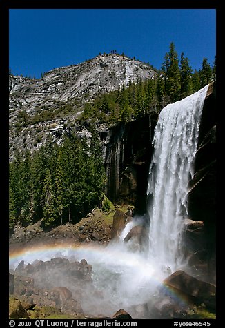 Vernal Fall with rainbow. Yosemite National Park (color)