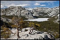 Iced-up Tenaya Lake and domes. Yosemite National Park ( color)