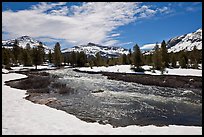 Creek flowing in snow-covered high country landscape. Yosemite National Park ( color)