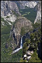 Bridalveil Fall and Yosemite Valley from South Rim. Yosemite National Park ( color)