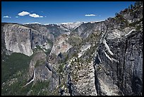 View of Bridalveil Fall and Yosemite Valley from Crocker Point. Yosemite National Park ( color)