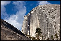 Hiker near Diving Board and Half-Dome. Yosemite National Park ( color)