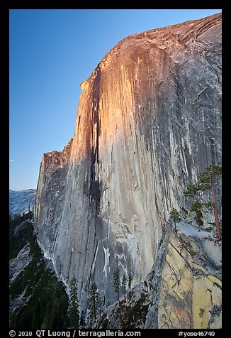 Last light on North-West face of Half-Dome. Yosemite National Park, California, USA.
