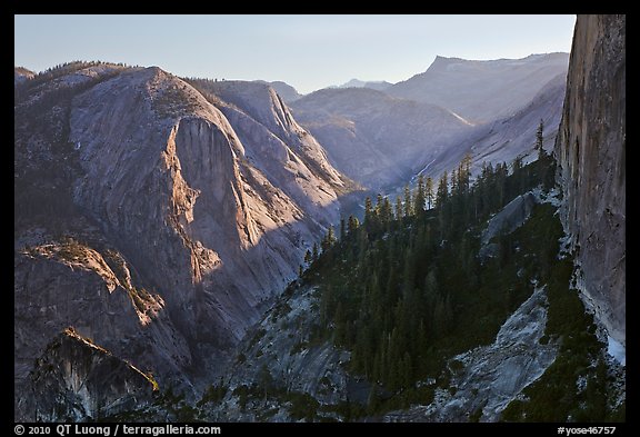 Tenaya Canyon and Mt Watkins. Yosemite National Park (color)