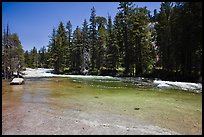 Merced River flowing over smooth granite. Yosemite National Park ( color)
