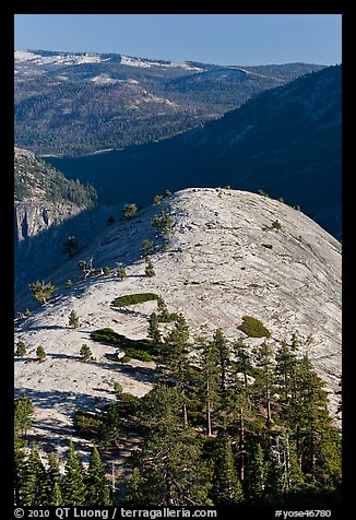 Smooth and rounded North Dome. Yosemite National Park (color)
