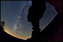 Indian Arch and Milky Way. Yosemite National Park, California, USA. (color)