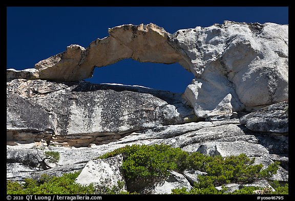Rare granite arch, Indian Rock. Yosemite National Park, California, USA.