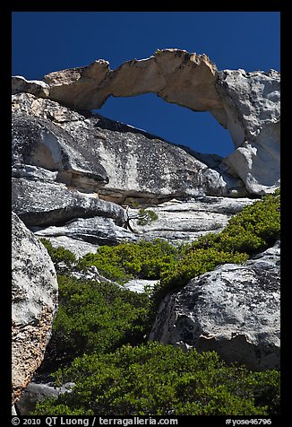 Granite natural arch, Indian Rock. Yosemite National Park, California, USA.