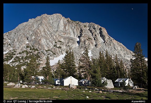 Tents of Sierra High camp, Vogelsang. Yosemite National Park (color)