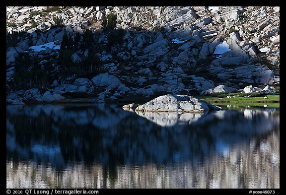Rock and shadow, Vogelsang Lake. Yosemite National Park, California, USA.