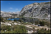 High Sierra landscape with Fletcher Peak and Vogelsang Lake. Yosemite National Park ( color)
