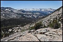 High Sierra view from Vogelsang Pass above Lewis Creek with Clark Range. Yosemite National Park ( color)