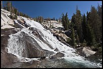 Stream flowing over steep smooth granite, Lewis Creek. Yosemite National Park ( color)