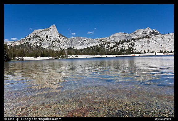 Lower Cathedral Lake and Cathedral range. Yosemite National Park, California, USA.