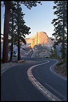 Half-Dome and Glacier Point Road. Yosemite National Park, California, USA. (color)