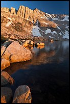 North Peak, Boulders and Upper McCabe Lake, sunset. Yosemite National Park ( color)