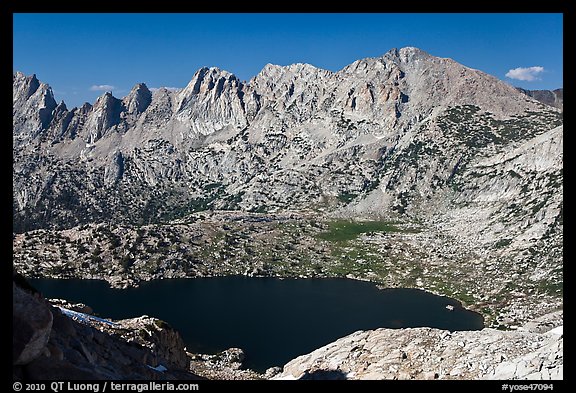 Shepherd Crest and Upper McCabe Lake from above. Yosemite National Park (color)