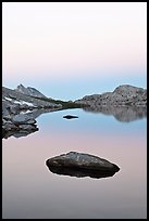 Stone in Roosevelt Lake, dawn. Yosemite National Park ( color)