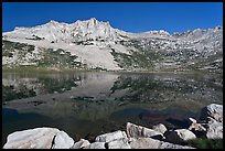Rugged mountain reflected in Sierra Lake. Yosemite National Park ( color)